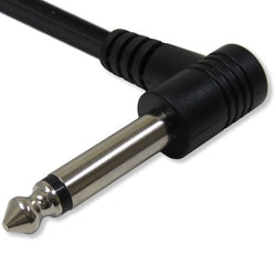 3 Pack 6 Inch (0.5 feet) Pedalboard Patch Cables Right Angle 1/4" TS 90 Degree Pedal Board