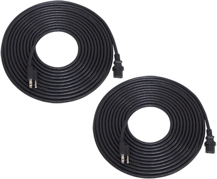 GLS Audio 2 Pack 25ft Power Cord Cable for JBL Eon and Mackie Powered Speakers 25' - 2 Pack