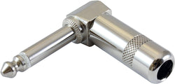 1/4" Heavy Duty Plug Right Angle Male Connector Mono TS