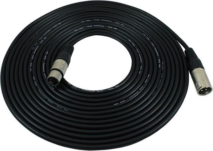 Mic Cable XLR-M to XLR-F - 25ft Black MC25 - Single 37-250