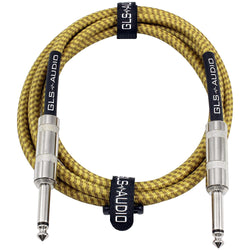 Instrument Guitar Cable 1/4" Straight to Straight - 10ft Gold/Brown Tweed