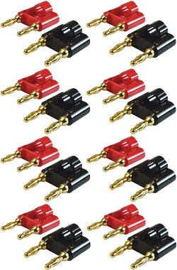 Banana Plug Speaker Connectors - Dual Tip Pomona Style Series - 16 pack