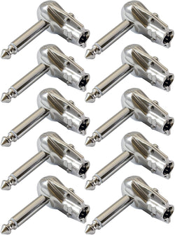1/4" Pancake Plug Right Angle Male Connector Mono TS