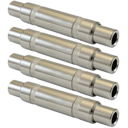 1/4" Female Coupler/Gender Changer TS Mono Connector - 4 Pack Adapters